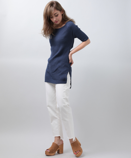 Denime（ドゥニーム）の「オフショル5分袖リブニット（ニット/セーター・レディース・ブルー系その他/レッド/ブラック系その他5・FREE）」の15枚目の写真