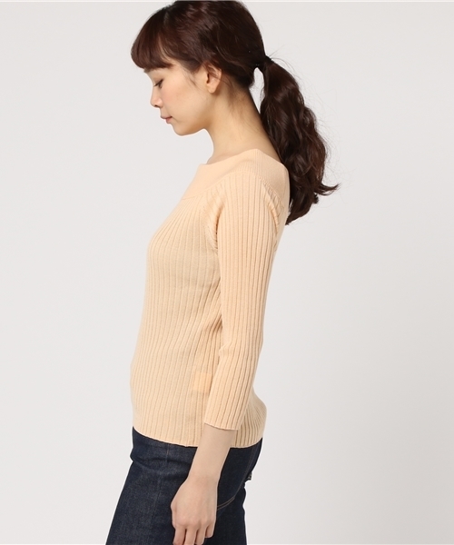 Tiara（ティアラ）の「リブオフショル7分袖ニット（ニット/セーター・レディース・オレンジ/トップグレー/オフホワイト・FREE）」の15枚目の写真