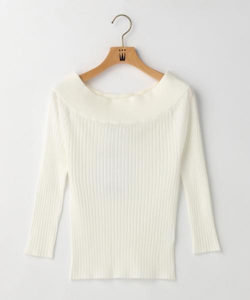 Tiara（ティアラ）の「リブオフショル7分袖ニット（ニット/セーター・レディース・オレンジ/トップグレー/オフホワイト・FREE）」の17枚目の写真