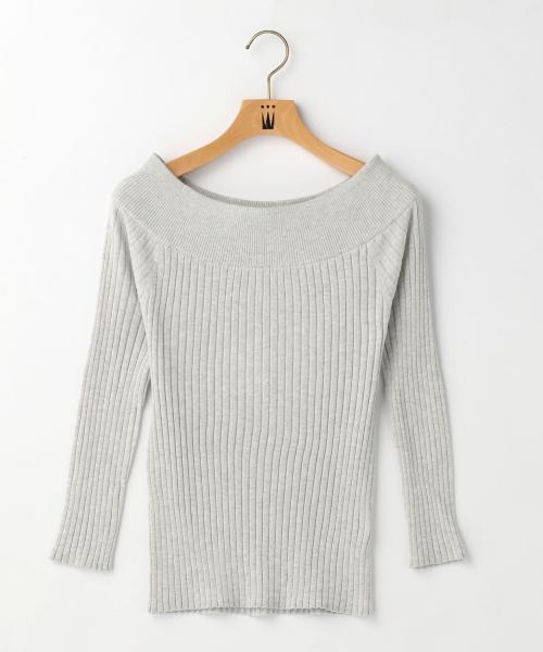 Tiara（ティアラ）の「リブオフショル7分袖ニット（ニット/セーター・レディース・オレンジ/トップグレー/オフホワイト・FREE）」の3枚目の写真