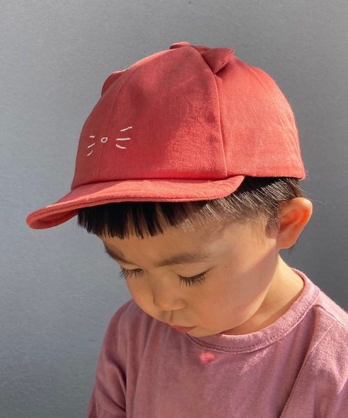 GRIN BUDDY（グリンバディ）の「【GRIN BUDDY(グリンバディ）】キッズ キャット耳付きキャップ/Cat Ear Cap（キャップ・キッズ・ピンク/ホワイト/ブラック/ダークインディゴブルー/ベージュ/オレンジ・52㎝/54㎝）」の6枚目の写真
