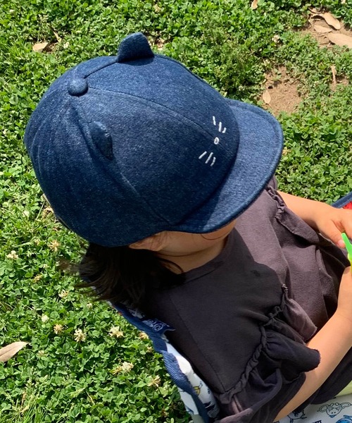 GRIN BUDDY（グリンバディ）の「【GRIN BUDDY(グリンバディ）】キッズ キャット耳付きキャップ/Cat Ear Cap（キャップ・キッズ・ピンク/ホワイト/ブラック/ダークインディゴブルー/ベージュ/オレンジ・52㎝/54㎝）」の4枚目の写真