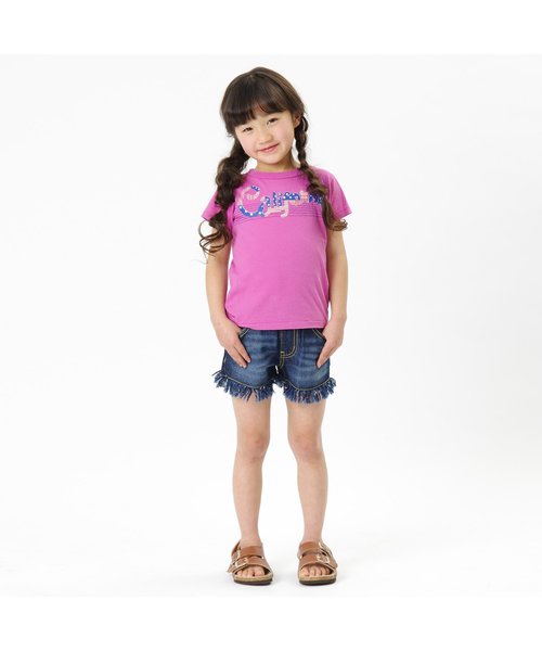 BREEZE（ブリーズ）の「裾フリンジショートパンツ（デニムパンツ・キッズ・ネイビー/ストライプ/ブルー・130/90/100/120/110/140）」の16枚目の写真