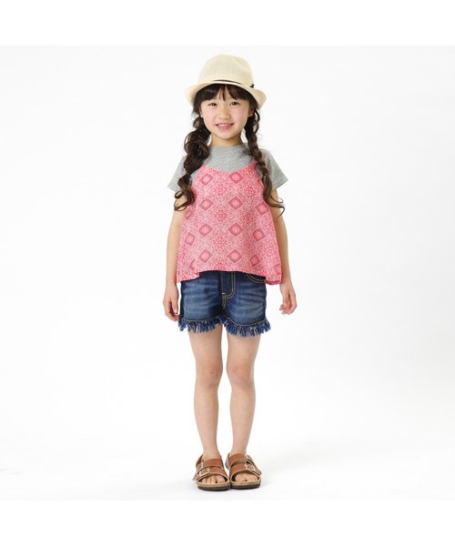 BREEZE（ブリーズ）の「裾フリンジショートパンツ（デニムパンツ・キッズ・ネイビー/ストライプ/ブルー・130/90/100/120/110/140）」の18枚目の写真