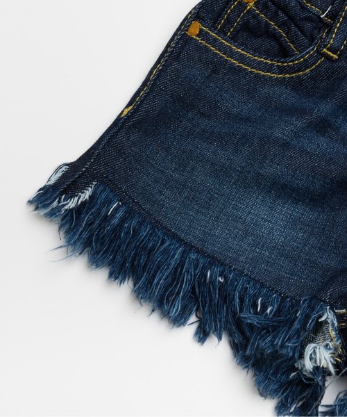 BREEZE（ブリーズ）の「裾フリンジショートパンツ（デニムパンツ・キッズ・ネイビー/ストライプ/ブルー・130/90/100/120/110/140）」の11枚目の写真
