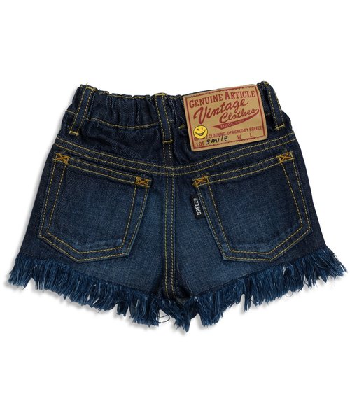 BREEZE（ブリーズ）の「裾フリンジショートパンツ（デニムパンツ・キッズ・ネイビー/ストライプ/ブルー・130/90/100/120/110/140）」の5枚目の写真