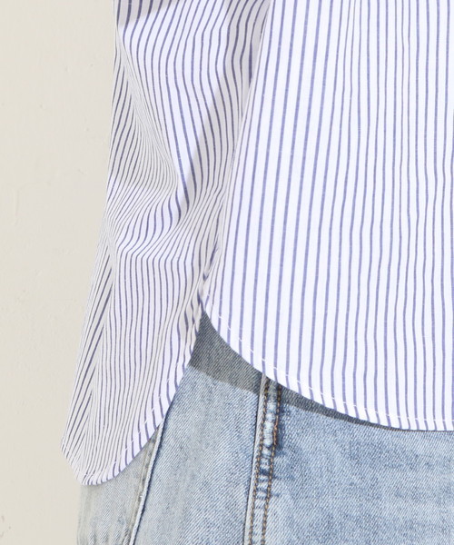 natural couture（ナチュラルクチュール）の「袖透かしレースBL（シャツ/ブラウス・レディース・レッド/ストライプ/アイボリー/ブラック・FREE）」の11枚目の写真