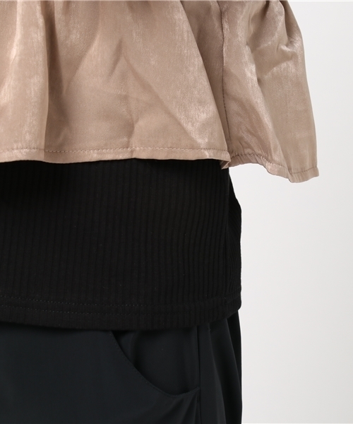 one after another NICE CLAUP（ワンアフターアナザーナイスクラップ）の「サテンドットピスチェ（Tシャツ/カットソー・レディース・パープル/ベージュ/ブラック・FREE）」の10枚目の写真