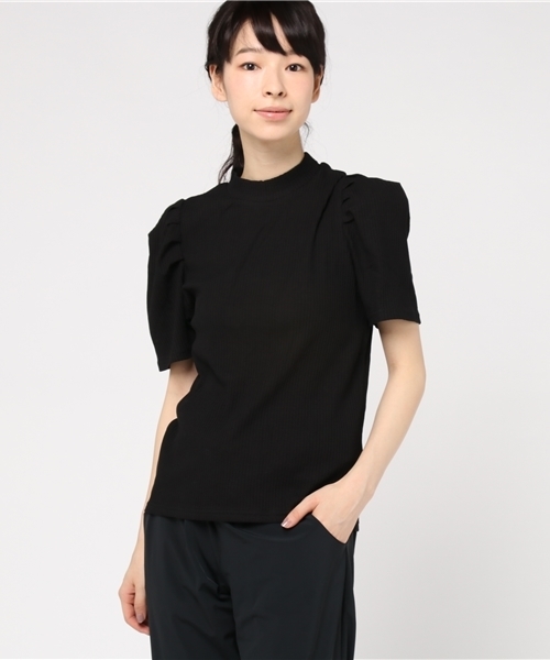 one after another NICE CLAUP（ワンアフターアナザーナイスクラップ）の「サテンドットピスチェ（Tシャツ/カットソー・レディース・パープル/ベージュ/ブラック・FREE）」の12枚目の写真