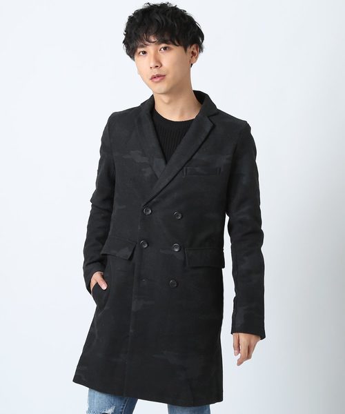 improves(インプローブス)の「メルトンウールダブルチェスターコート(チェスターコート)」|カモフラージュ