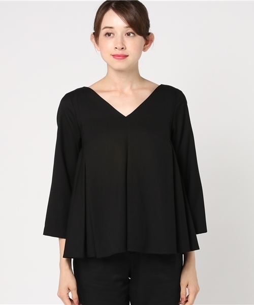 Emma Taylor（エマテイラー）の「タックフレアプルオーバー（シャツ/ブラウス・レディース・ブラック/ブルー/キャメル/グレー・FREE）」の10枚目の写真