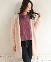 Honeys | フェザーロングカーデ(カーディガン/ボレロ)