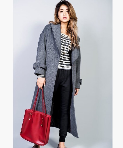 EGOIST（エゴイスト）の「ショールカラーウールコート（その他アウター・レディース・グレー/ブラック/ボルドー/ベージュ・MEDIUM/SMALL）」の16枚目の写真