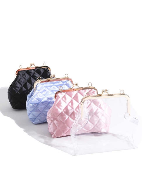 WEGO（ウィゴー）の「WEGO/ガマグチミニショルダーバッグ（ショルダーバッグ・レディース・ブラック/ピンク/サックスブルー/ホワイト系その他・FREE）」の8枚目の写真