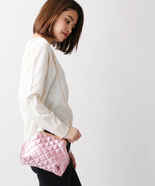 WEGO（ウィゴー）の「WEGO/ガマグチミニショルダーバッグ（ショルダーバッグ・レディース・ブラック/ピンク/サックスブルー/ホワイト系その他・FREE）」の9枚目の写真