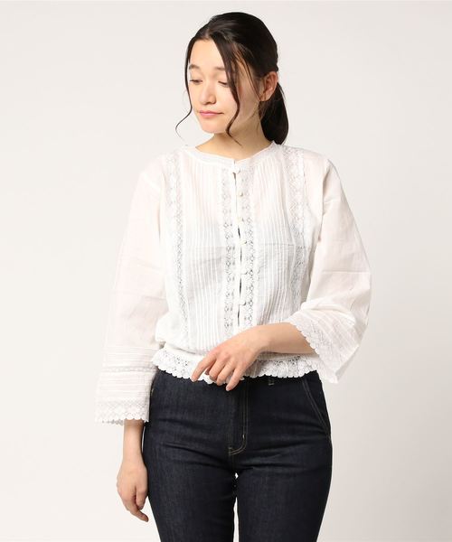 LOWRYS FARM（ローリーズファーム）の「Ａレースマエアキブラウス　785946 （シャツ/ブラウス・レディース・ブラック/オフホワイト・LARGE/MEDIUM）」の14枚目の写真