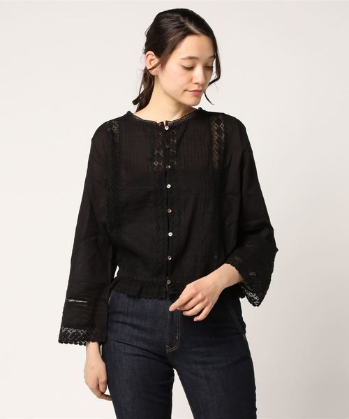 LOWRYS FARM（ローリーズファーム）の「Ａレースマエアキブラウス　785946 （シャツ/ブラウス・レディース・ブラック/オフホワイト・LARGE/MEDIUM）」の13枚目の写真