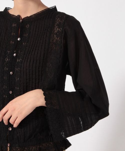 LOWRYS FARM（ローリーズファーム）の「Ａレースマエアキブラウス　785946 （シャツ/ブラウス・レディース・ブラック/オフホワイト・LARGE/MEDIUM）」の11枚目の写真