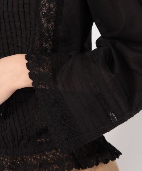 LOWRYS FARM（ローリーズファーム）の「Ａレースマエアキブラウス　785946 （シャツ/ブラウス・レディース・ブラック/オフホワイト・LARGE/MEDIUM）」の10枚目の写真