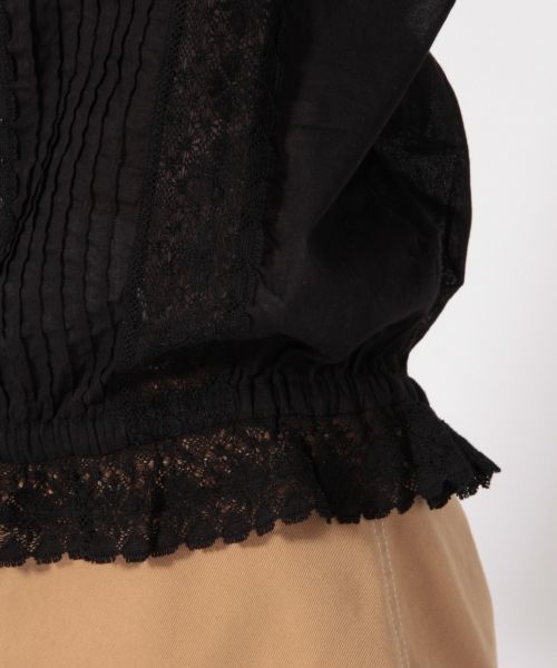 LOWRYS FARM（ローリーズファーム）の「Ａレースマエアキブラウス　785946 （シャツ/ブラウス・レディース・ブラック/オフホワイト・LARGE/MEDIUM）」の9枚目の写真