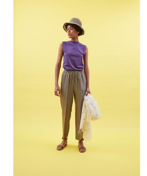 Steven Alan（スティーブンアラン）の「＜Steven Alan＞DOBBY GATHER PANTS/パンツ（その他パンツ・レディース・ピンク/ネイビー・SMALL/MEDIUM）」の3枚目の写真