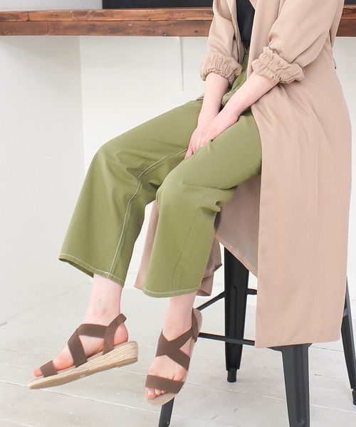 AmiAmi（アミアミ）の「ゴムストラップジュートウエッジソールクロスサンダル（サンダル・レディース・レッド/ネイビー/ピンク/キャメル/ブラック/ベージュ/モカ/オレンジ/レッド系その他/チョコ・M/S/3L/L/SS/LL）」の12枚目の写真