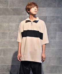 kutir | half zip tee / ハーフジップ配色Tシャツ(Tシャツ/カットソー)