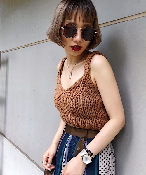 PAGEBOY(ページボーイ)の「ローゲージニットビスチェ(ニット/セーター・レディース・ブラック/ベージュ/オフホワイト・FREE)」の3枚目の写真