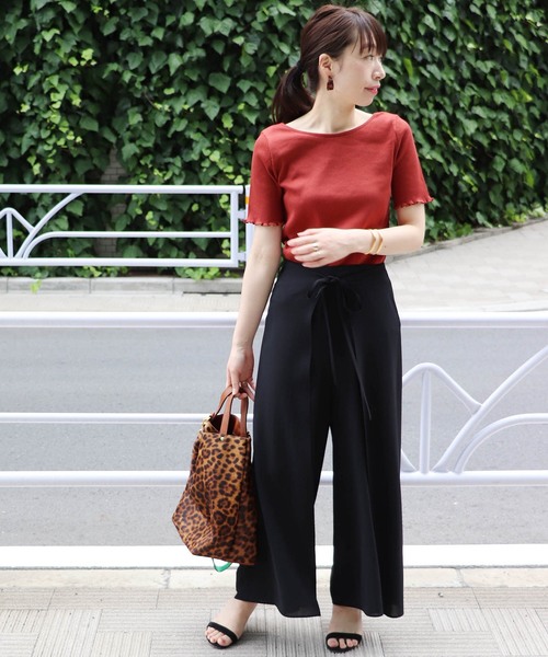 journal standard L'essage（ジャーナルスタンダードレサージュ）の「ポプリンラップパンツ◆（その他パンツ・レディース・ブラック/ブラウン・FREE）」の6枚目の写真