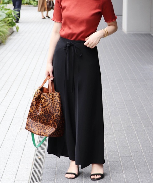 journal standard L'essage（ジャーナルスタンダードレサージュ）の「ポプリンラップパンツ◆（その他パンツ・レディース・ブラック/ブラウン・FREE）」の7枚目の写真