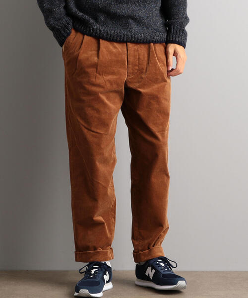 green label relaxing(グリーンレーベルリラクシング)の「SC★コーデュロイ 2P ワイド テーパード パンツ 9分丈 / アンクル丈 ◆(その他パンツ・メンズ・ライトブルー/ダークブラウン/ベージュ/ネイビー/オレンジ系その他・S/M/L/XL)」の5枚目の写真