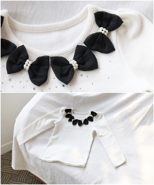 Rora（ローラ）の「ココナ 長袖カットソー フォーマル トップス リボン 白 ホワイト（Tシャツ/カットソー・キッズ・ホワイト・90㎝/100cm/110cm/120cm/130cm/140cm）」の12枚目の写真