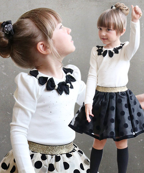 Rora（ローラ）の「ココナ 長袖カットソー フォーマル トップス リボン 白 ホワイト（Tシャツ/カットソー・キッズ・ホワイト・90㎝/100cm/110cm/120cm/130cm/140cm）」の13枚目の写真