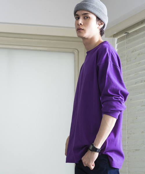 WEGO（ウィゴー）の「WEGO/USAコットンカラーロンT（Tシャツ/カットソー・メンズ・ホワイト/ワイン/ブラック/パープル/ベージュ・MEDIUM/LARGE）」の4枚目の写真