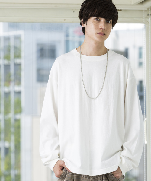 WEGO（ウィゴー）の「WEGO/USAコットンカラーロンT（Tシャツ/カットソー・メンズ・ホワイト/ワイン/ブラック/パープル/ベージュ・MEDIUM/LARGE）」の2枚目の写真