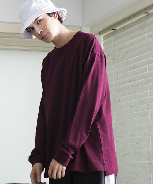 WEGO（ウィゴー）の「WEGO/USAコットンカラーロンT（Tシャツ/カットソー・メンズ・ホワイト/ワイン/ブラック/パープル/ベージュ・MEDIUM/LARGE）」の5枚目の写真