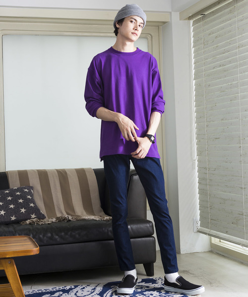 WEGO（ウィゴー）の「WEGO/USAコットンカラーロンT（Tシャツ/カットソー・メンズ・ホワイト/ワイン/ブラック/パープル/ベージュ・MEDIUM/LARGE）」の21枚目の写真