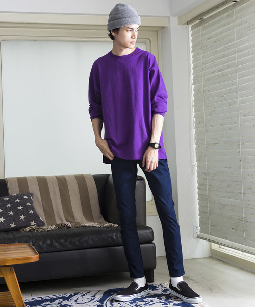 WEGO（ウィゴー）の「WEGO/USAコットンカラーロンT（Tシャツ/カットソー・メンズ・ホワイト/ワイン/ブラック/パープル/ベージュ・MEDIUM/LARGE）」の20枚目の写真