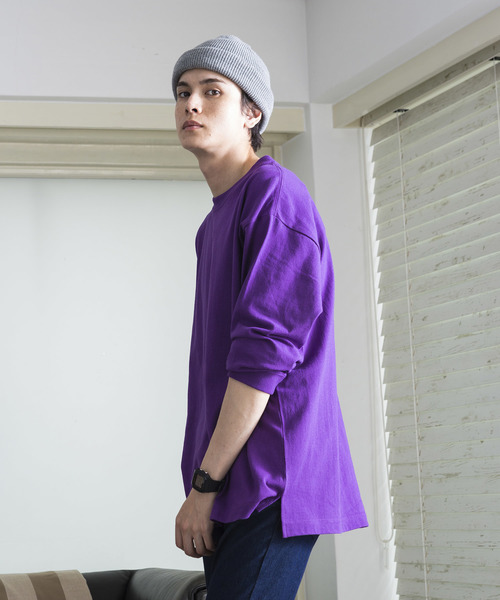 WEGO（ウィゴー）の「WEGO/USAコットンカラーロンT（Tシャツ/カットソー・メンズ・ホワイト/ワイン/ブラック/パープル/ベージュ・MEDIUM/LARGE）」の19枚目の写真