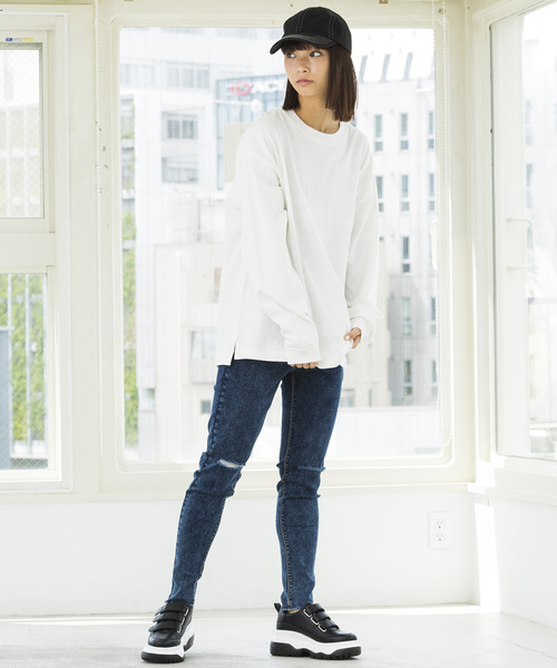 WEGO（ウィゴー）の「WEGO/USAコットンカラーロンT（Tシャツ/カットソー・メンズ・ホワイト/ワイン/ブラック/パープル/ベージュ・MEDIUM/LARGE）」の10枚目の写真