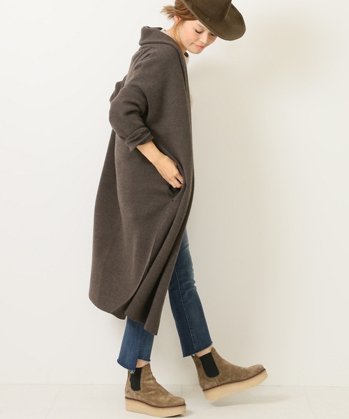 Deuxieme Classe✴︎スムースニットガウンコート/ダークブラウン Deuxieme Classe（ドゥーズィエムクラス）の「スムースニット