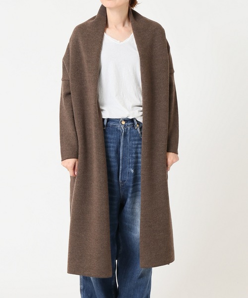 Deuxieme Classe✴︎スムースニットガウンコート/ダークブラウン Deuxieme Classe（ドゥーズィエムクラス）の「スムースニット