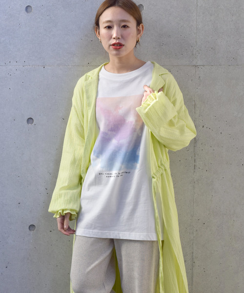 w closet(ダブルクローゼット)の「スクエアドットドビーカシュクールワンピース(ワンピース・レディース・イエロー/ミント/キナリ・FREE)」の7枚目の写真