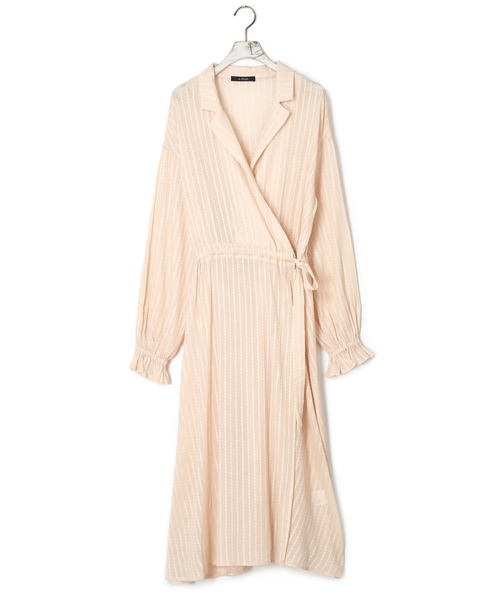 w closet(ダブルクローゼット)の「スクエアドットドビーカシュクールワンピース(ワンピース・レディース・イエロー/ミント/キナリ・FREE)」の12枚目の写真