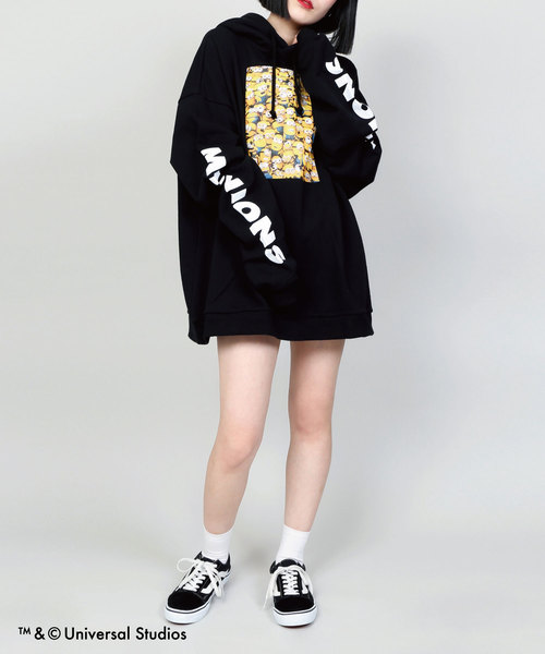 DING(ディング)の「DING/MINIONS パーカー(パーカー・メンズ・ホワイト/ブラック/イエロー・FREE)」の7枚目の写真