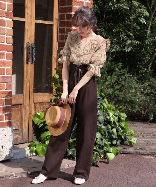 one after another NICE CLAUP(ワンアフターアナザーナイスクラップ)の「ヴィンテージ開襟レースブラウス(シャツ/ブラウス・レディース・オフホワイト/ベージュ・FREE)」の5枚目の写真