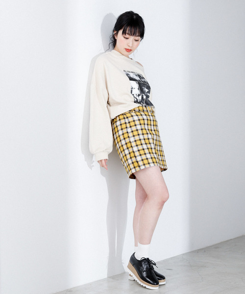 WEGO（ウィゴー）の「WEGO/ベルトチェックスカパン（スカート・レディース・グレー系その他/ベージュ系その他/パープル系その他/イエロー系その他・FREE）」の17枚目の写真