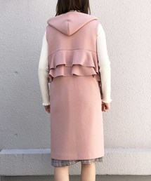 HERENCIA（ヘレンチア）の「バックフリルフード付きロングジレ（ベスト