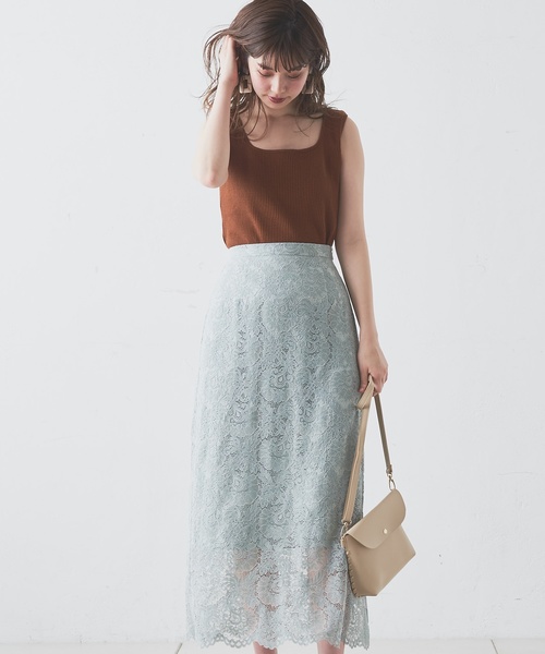 natural couture(ナチュラルクチュール)の「大花レース大人フレアスカート(スカート・レディース・ブラック/オフホワイト/ミント・FREE)」の13枚目の写真