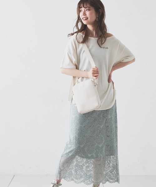 natural couture(ナチュラルクチュール)の「大花レース大人フレアスカート(スカート・レディース・ブラック/オフホワイト/ミント・FREE)」の18枚目の写真